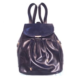 Faux leather mini backpack
